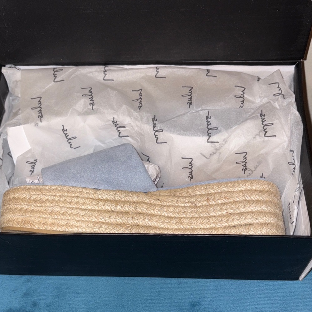 Lulu's Light Blue Platform Slides - Picture 4 of 5